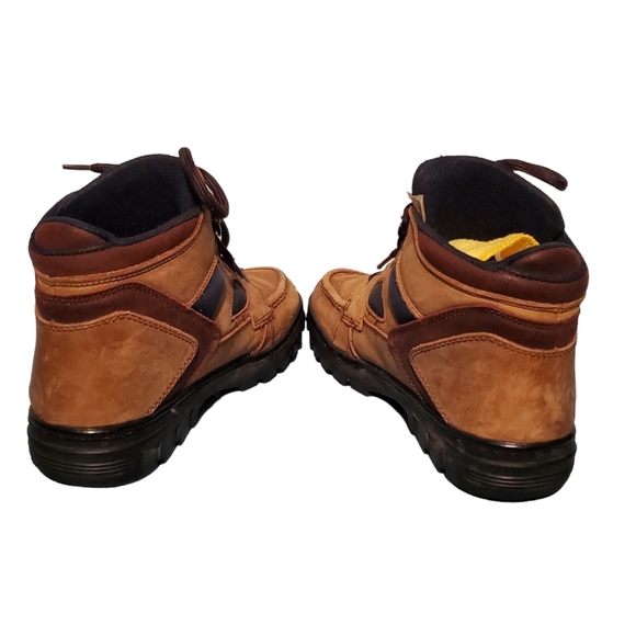 G.H. Bass & Co. Brown Leather Moc-Toe Combat Ankle Boots Men's Size 9 - Picture 4 of 6